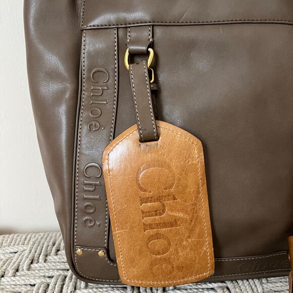 Chloe Dark Brown Leather Crossbody Bag with Gold Accents - Picture 13 of 16